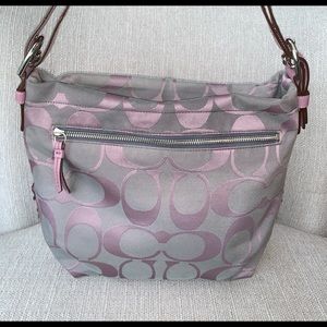 RARE Signature Coach Duffle Crossbody Lilac/Gray
